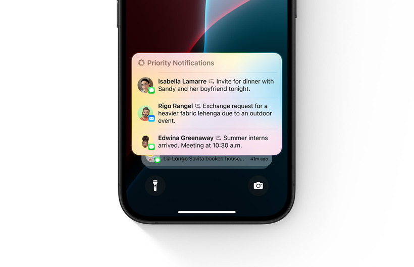 La liste des notifications d’un iPhone affiche les notifications les plus importantes sur le dessus de la pile.