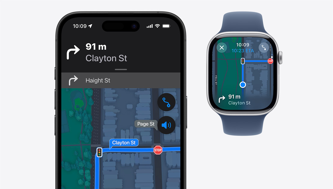 Täpset juhatamist näidatakse iPhone'l ja Apple Watch'il.