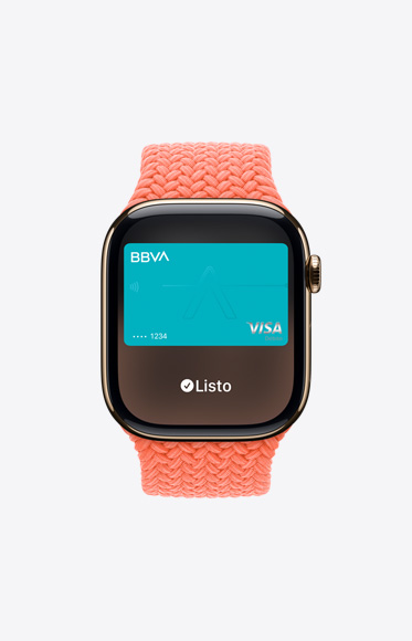 Una tarjeta genérica que se usa a través de Apple Pay en un Apple Watch Series 10.