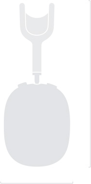 Ilustrasi AirPods Max dari samping yang memperlihatkan tinggi 187,3 mm dan lebar 83,4 mm.