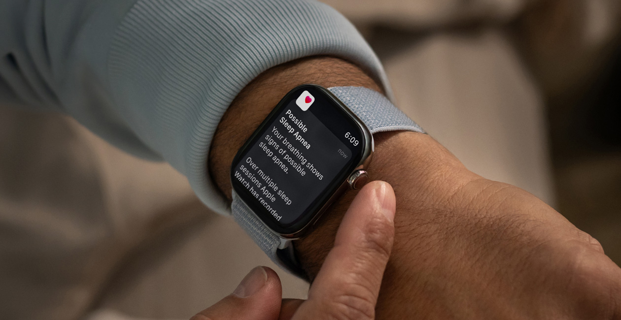 En Apple Watch med en notis om möjlig sömnapné.