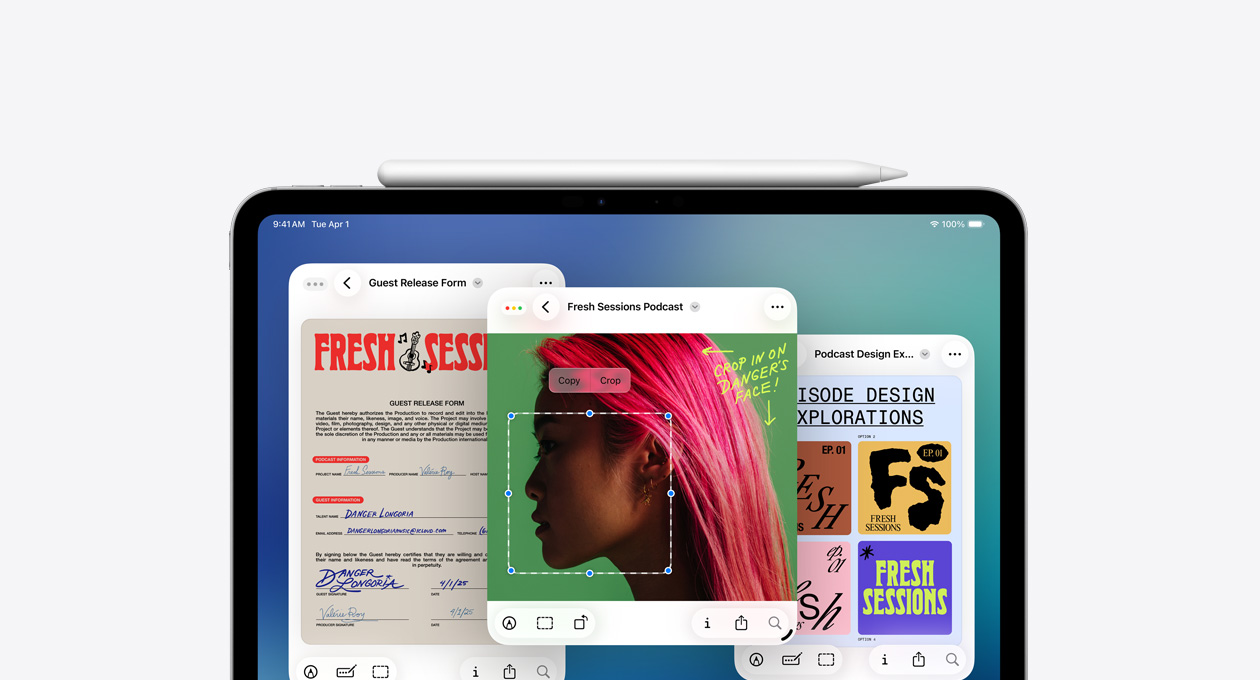 iPad, showing the new Preview app
