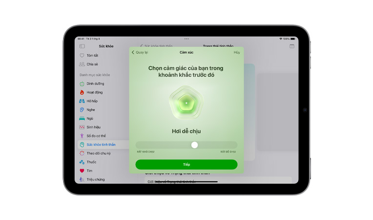 Một người đang đeo Apple Vision Pro và sử dụng ứng dụng Chú Tâm