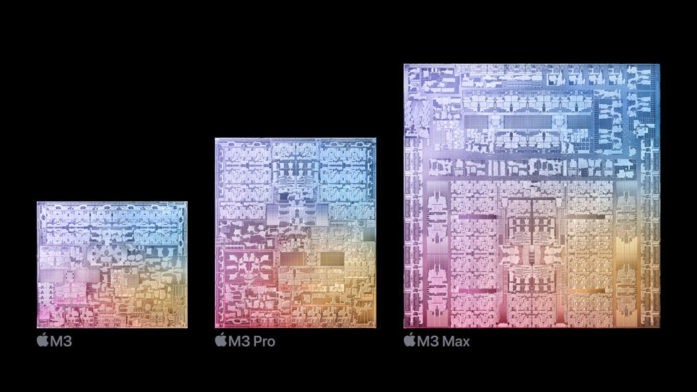 M3, M3 Pro ve M3 Max’in mimarisi.