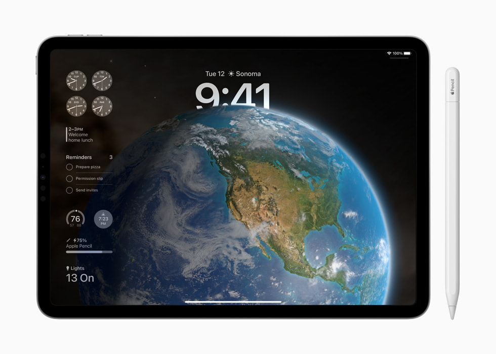 iPadOS 17’deki yeni Kilit Ekranı.