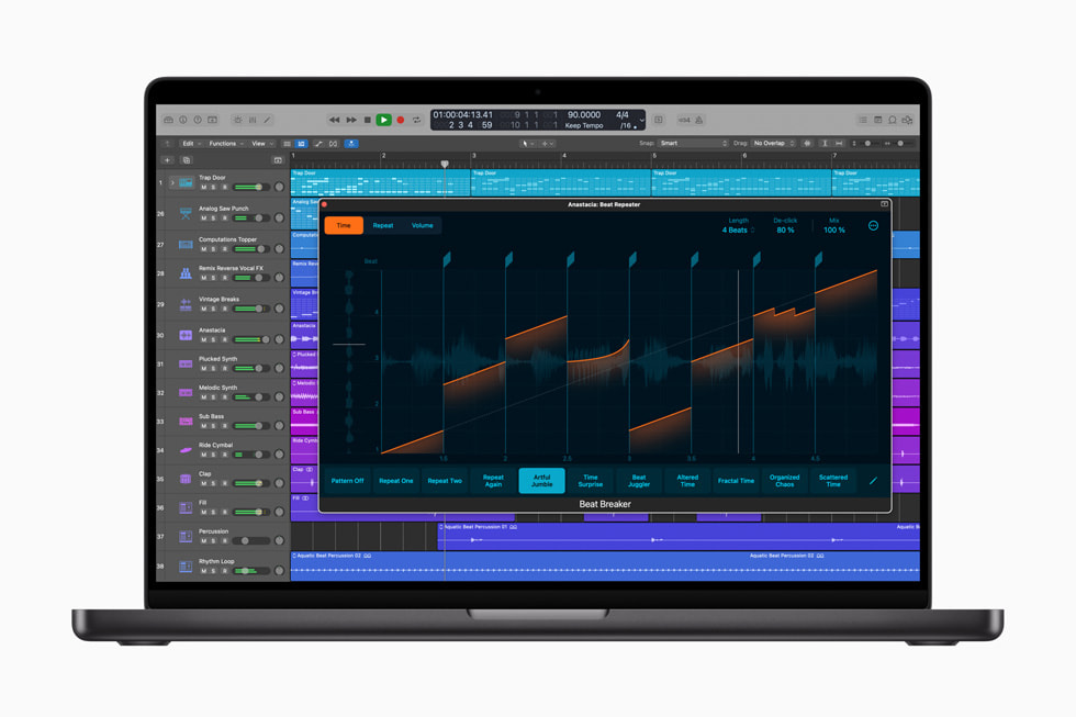 iPad için Logic Pro’da Sample Alchemy gösteriliyor.