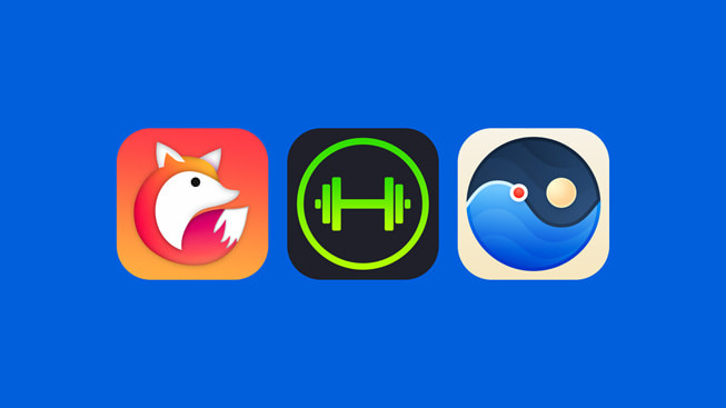 Logo aplikasi Planny, SmartGym, dan Tide Guide. 