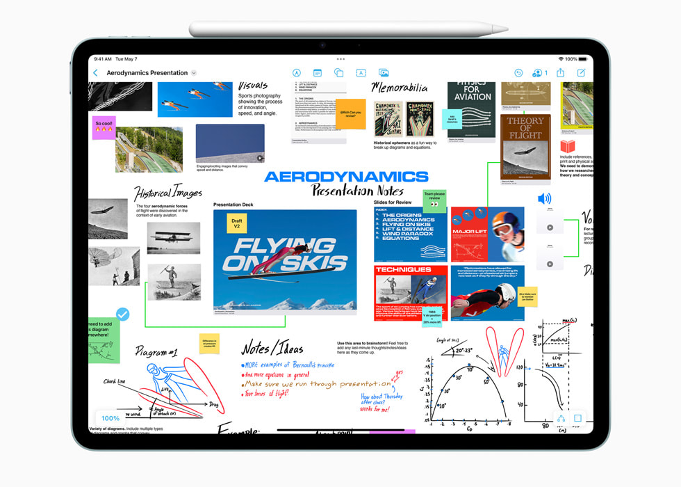 แอป Freeform แสดงบน iPad Air ใหม่