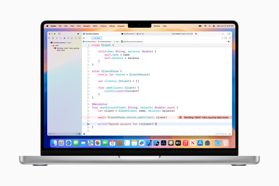 Le mode de langage Swift 6 affiché sur MacBook Pro 14 pouces.