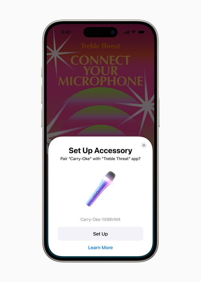 Accessory Setup Kit vises på en iPhone 15 Pro.