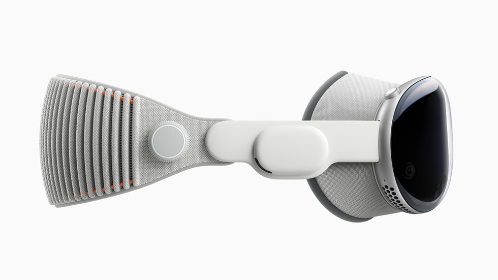 Apple Vision Pro’daki kafa bandı gösteriliyor.