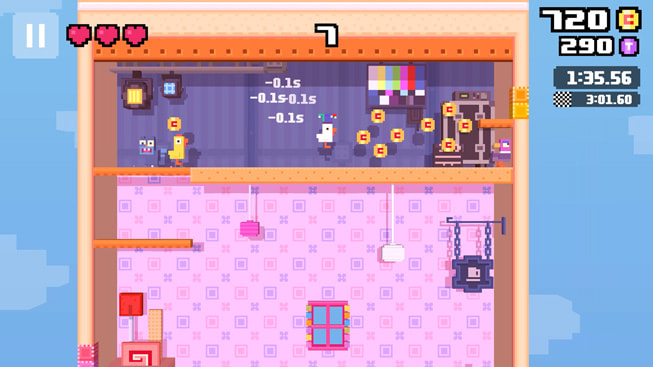 Et stillbillede fra Crossy Road Castle fra Hipster Whale.