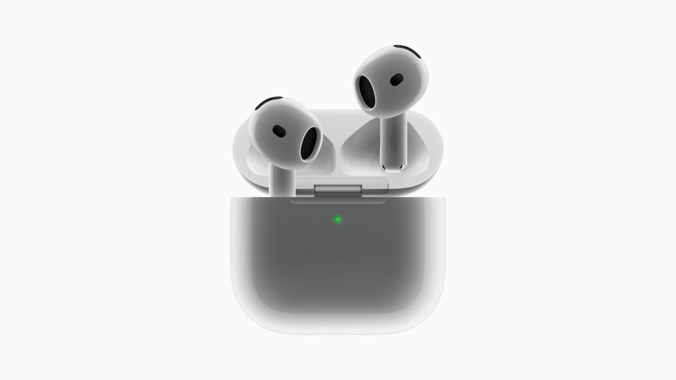 Eine Nahaufnahme der AirPods 4.