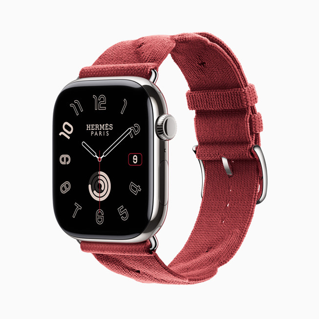 Hermès Torsade-remmen vises på Apple Watch Series 10.