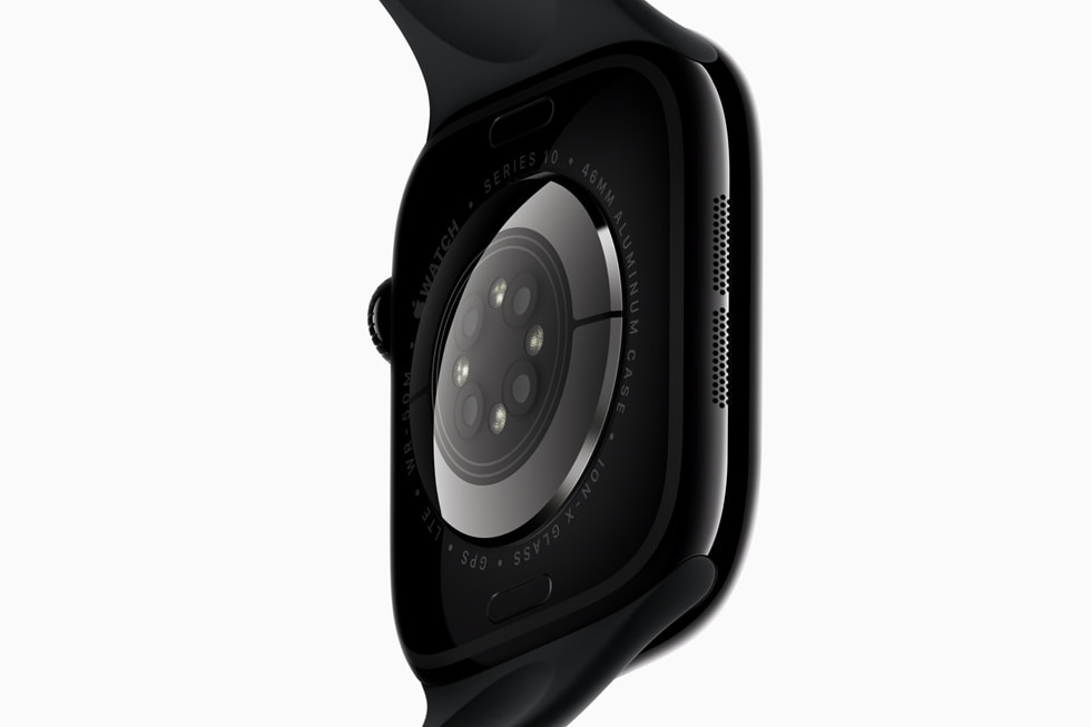 Et nærbilde av baksiden av Apple Watch Series 10.