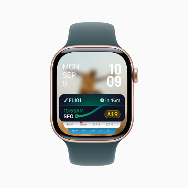 Den nu mere intelligente Smart stak-funktion vises på Apple Watch Series 10.