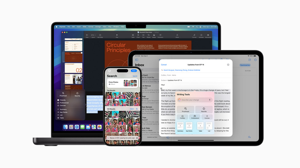 Yeni Apple Intelligence özellikleri birçok iPhone, iPad ve Mac aygıtlarında gösteriliyor.
