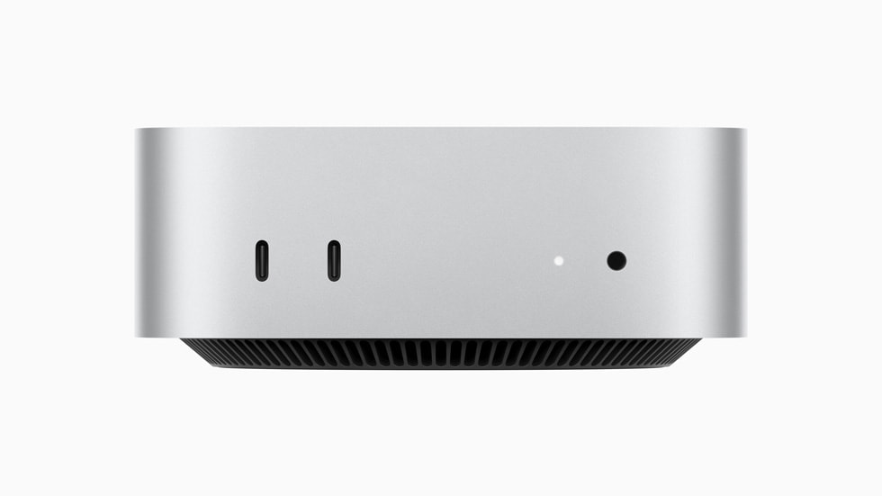 الجهة أمامية لجهاز Mac mini.