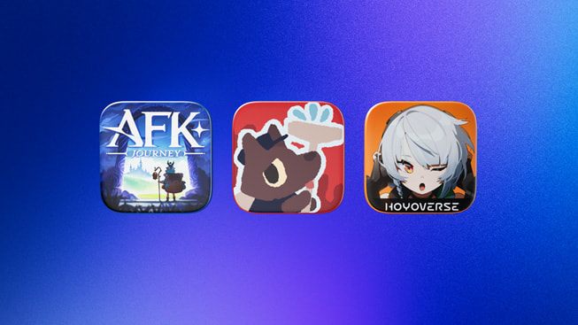 2024 Yılın iPhone Oyunu finalistlerini temsil eden simgeler: AFK Journey, The WereCleaner ve Zenless Zone Zero.
