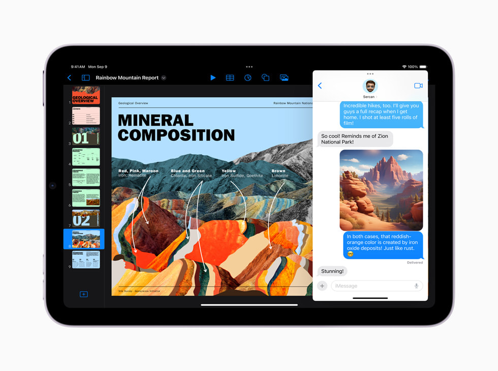 iPadOS 18’deki Keynote’ta Image Playground Animasyon stili oluşturuluyor.