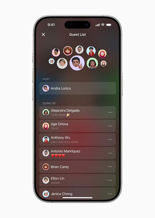 iPhone 16 Pro’daki Apple Davetiye uygulamasında bir davetiye listesi gösteriliyor.
