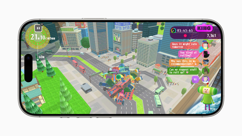 Une image extraite de Katamari Damacy Rolling LIVE par Bandai Namco Entertainment. Affichée sur un iPhone 16 Pro.
