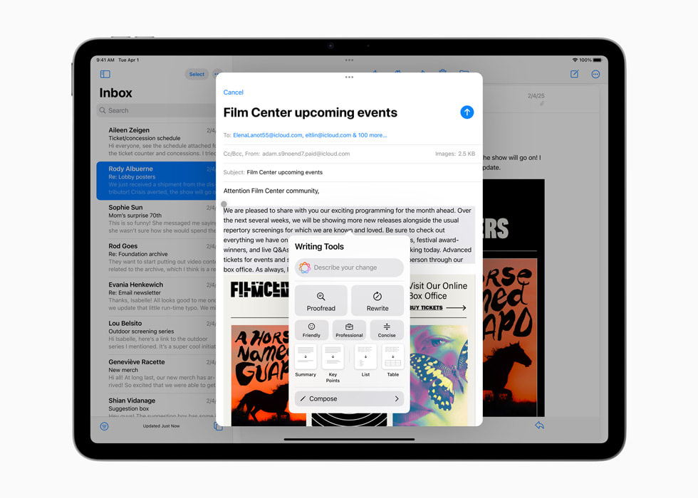 تظهر أدوات الكتابة على جهاز iPad Air بشريحة M3 الجديد.