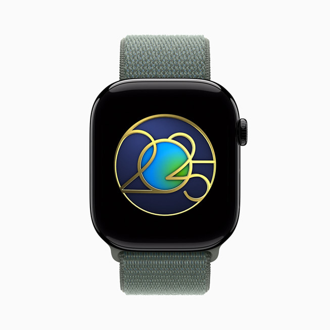 Specjalna odznaka na Dzień Ziemi widoczna na Apple Watch.