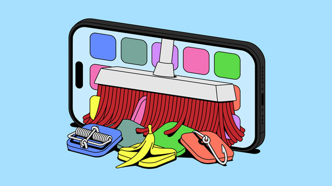 Une illustration de la validation des apps représentant un balai se débarrassant des apps problématiques.
