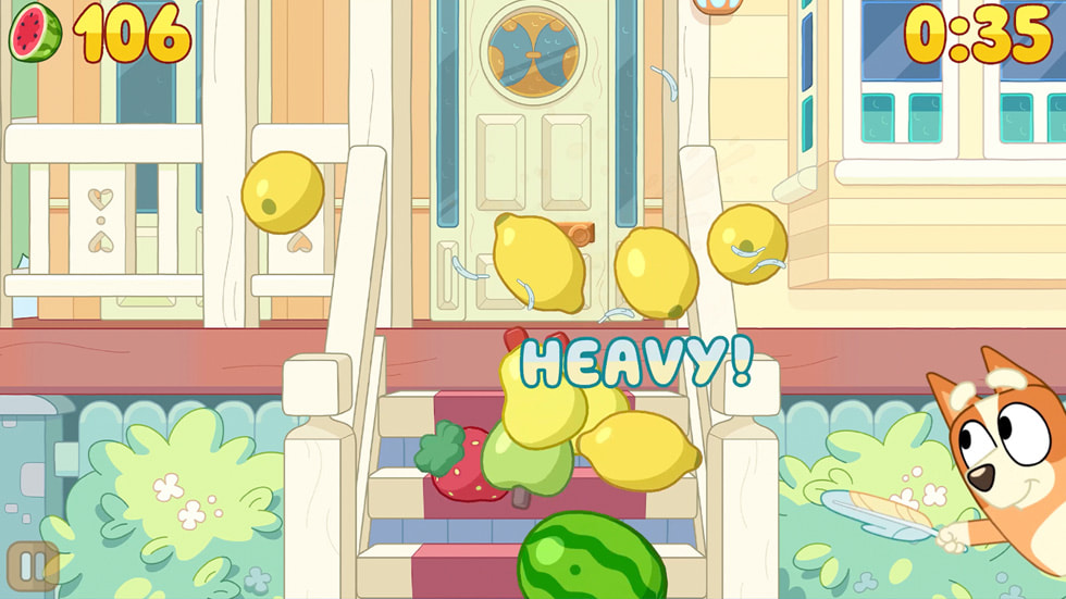 Grafik fra Fruit Ninja Classic+ fra Halfbrick Studios.