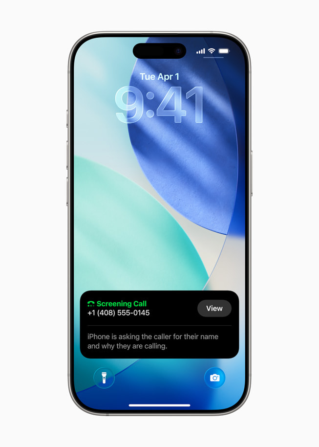 ميزة Call Screening الجديدة معروضة على iPhone 16 Pro.