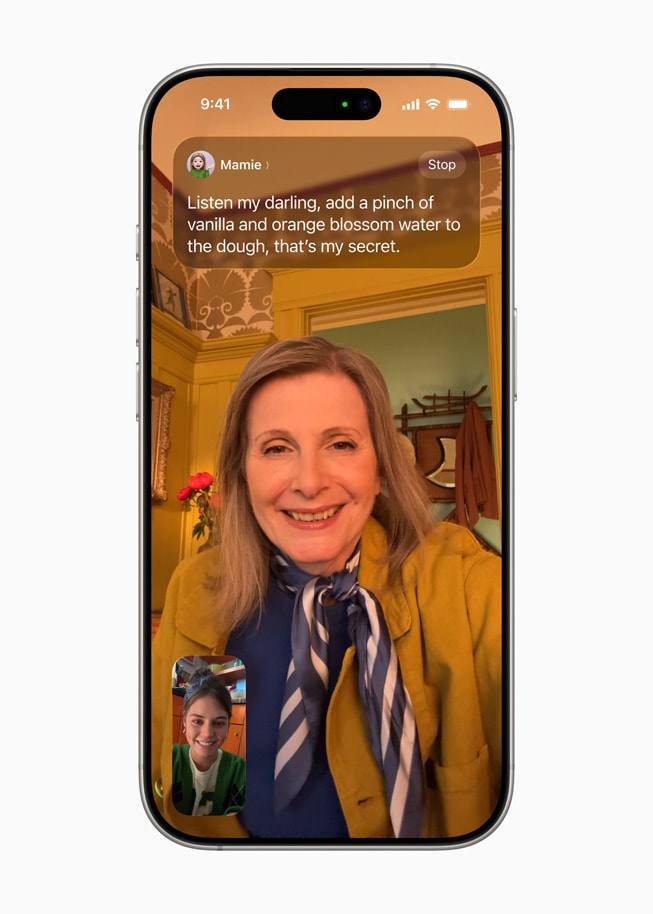 Live Translation ขณะ FaceTime แสดงบนหน้าจอ iPhone 16 Pro 