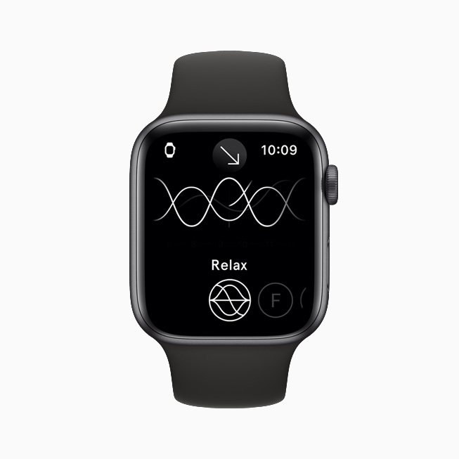 Apple Watch Series 6’daki Endel uygulaması Relax modunda.