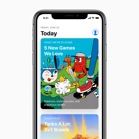 App Store’da Bugün sekmesi seçili olduğu bir iPhone X.