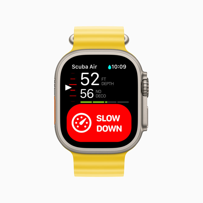 ومضات تحذيرية في +Oceanic على Apple Watch Ultra.