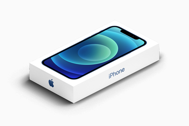 Den udvendige emballage til iPhone 12.